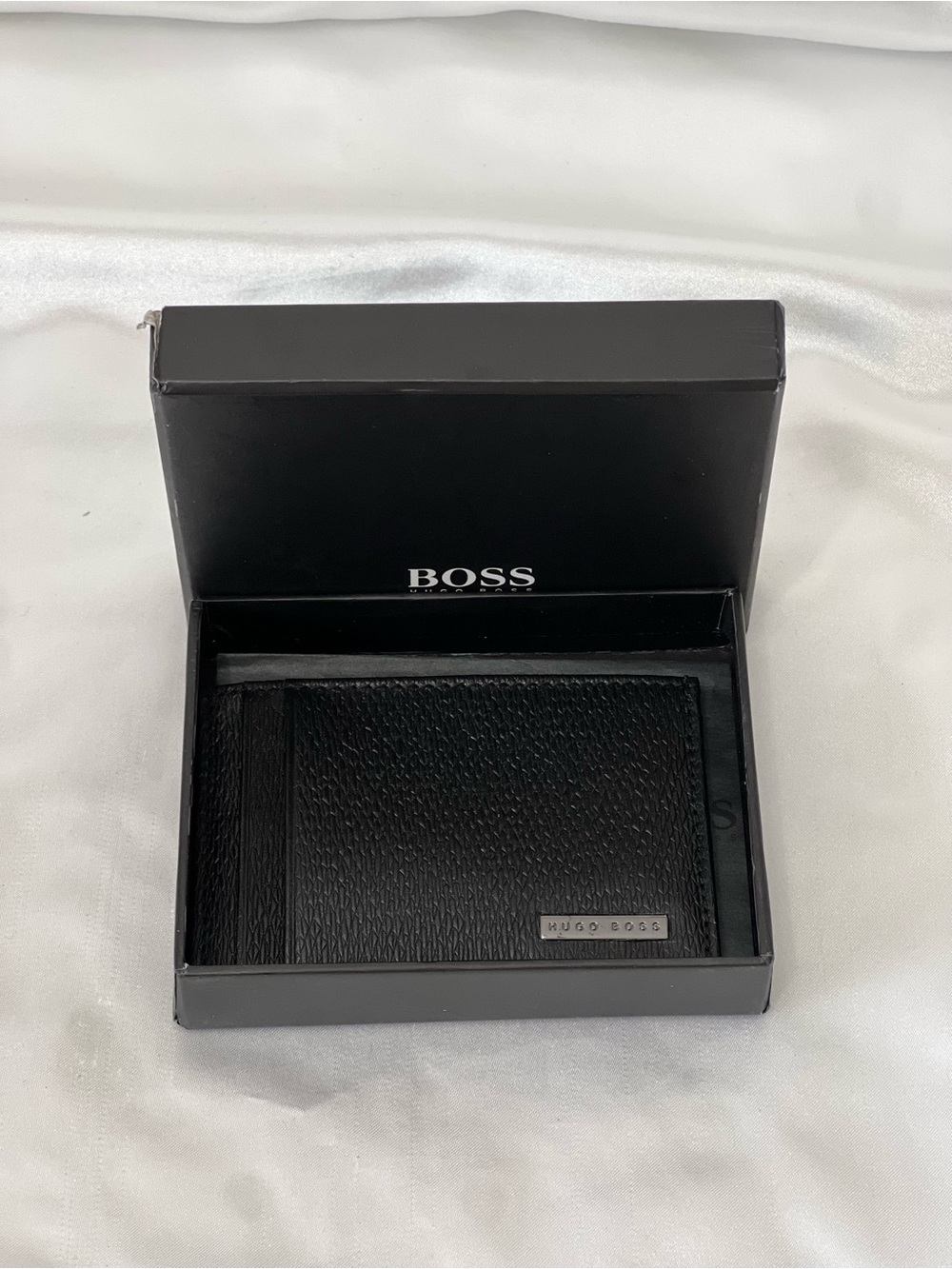 Hugo Boss Black Textured Leather Card Holder